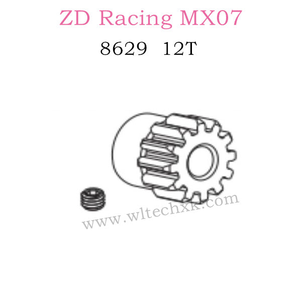 ZD Racing MX-07 Parts Motor Gear 12T Chrome Molybdenum Steel 8629