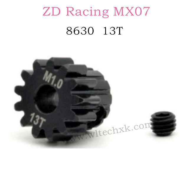 ZD Racing MX-07 Parts Motor Gear 13T Chrome Molybdenum Steel 8630