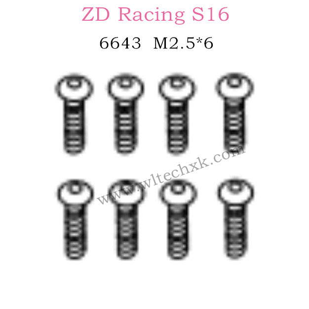 ZD Racing S16 Rocket parts M2.5×6 Button Head Screw 6643