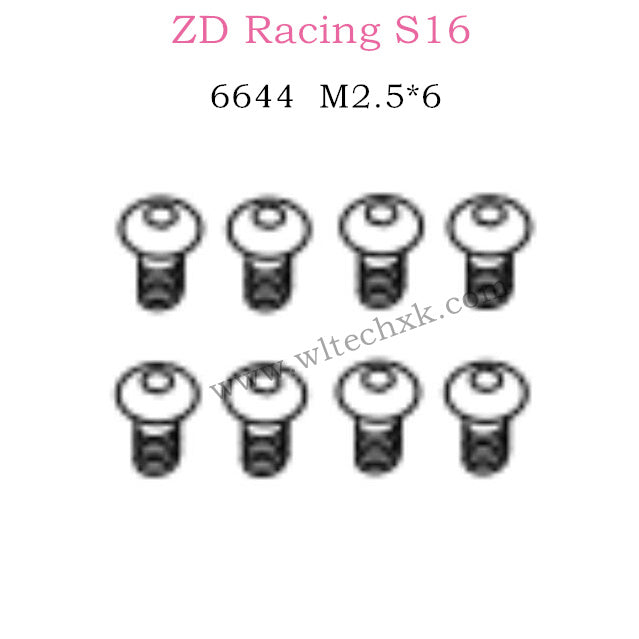 ZD Racing S16 Rocket parts M2.5×6 Button Head Screw 6644