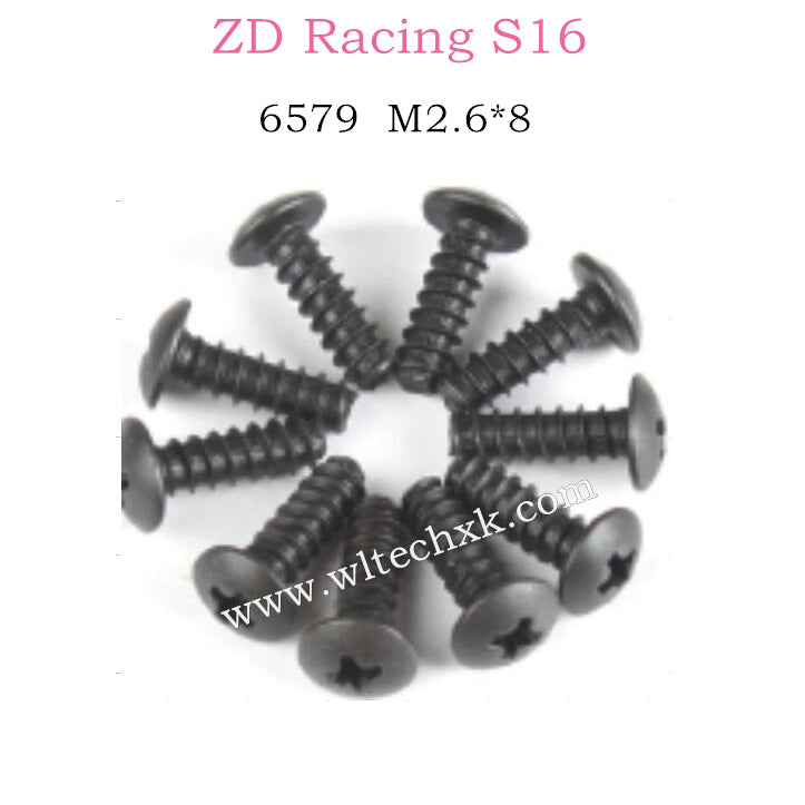 ZD Racing S16 Rocket parts M2.6X8 Pan Self Tapping Screw Set 6579
