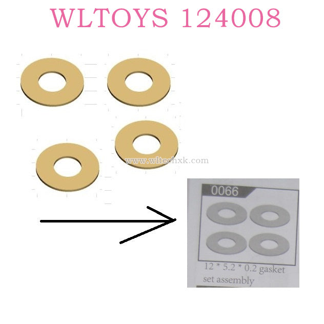 Original part of WLTOYS 124008 1/12 RC Car 0066 Gasket 12X5.2X0.2