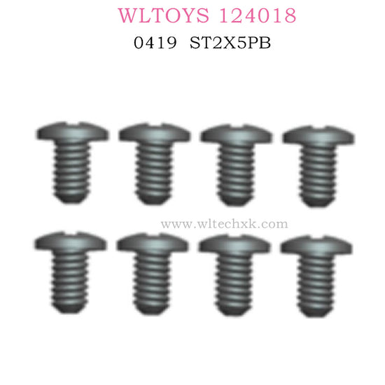 WLTOYS 124018 RC Car Original parts 0419 Screws ST2X5PB