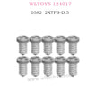 WLTOYS 124017 RC Car Parts 0582 Round head flat tail screw 2X7PB D.5
