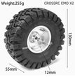 CROSSRC EMO X2 Parts 2.2 inch Black Mud Wheel Boots Tire-1