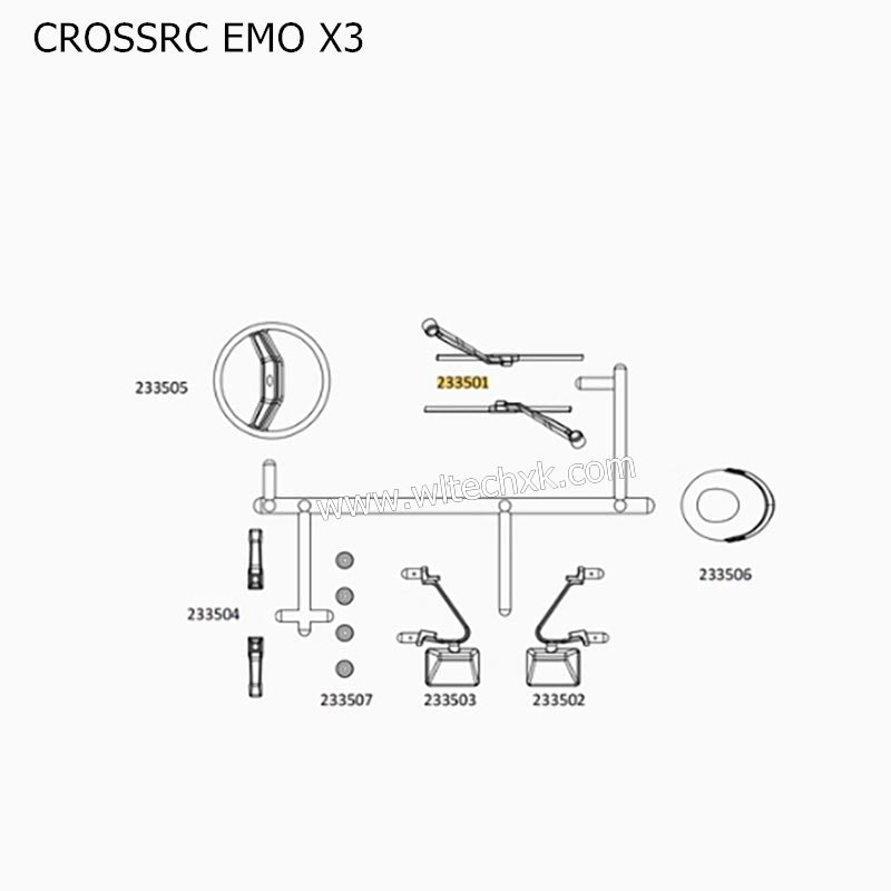 CROSSRC EMO X3 Parts Transparent Car Shell Accessories Package CS-97401232-3