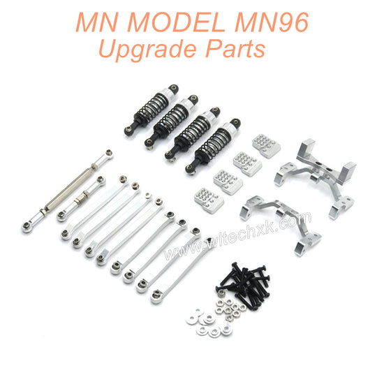 10-MN-MODEL-MN96-Upgrade-Parts-Shock-absorber-and-Connect-Rod-Silver