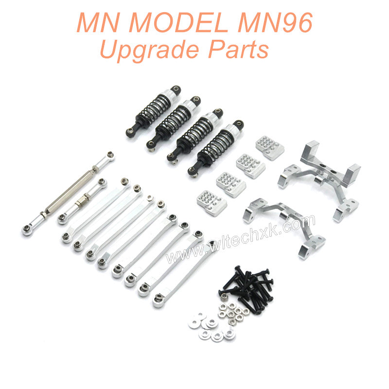 10-MN-MODEL-MN96-Upgrade-Parts-Shock-absorber-and-Connect-Rod-Silver