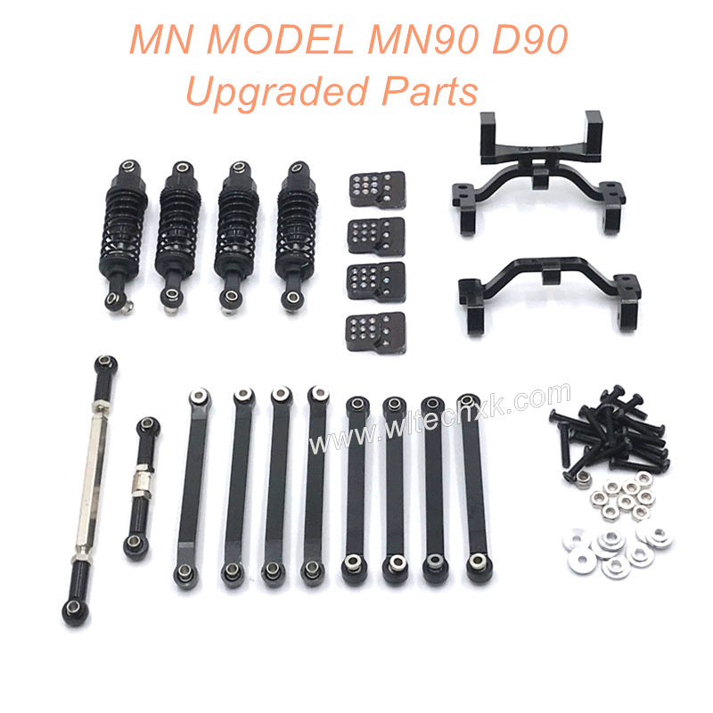 10-MNMODEL-MN90-D90-rc-car-Upgrade-Parts-Shock-absorber-and-Connect-Rod-Black-1