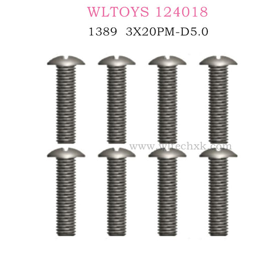 WLTOYS 124018 RC Car Original parts 1389 Cross head machine screw 3X20PM D5.0