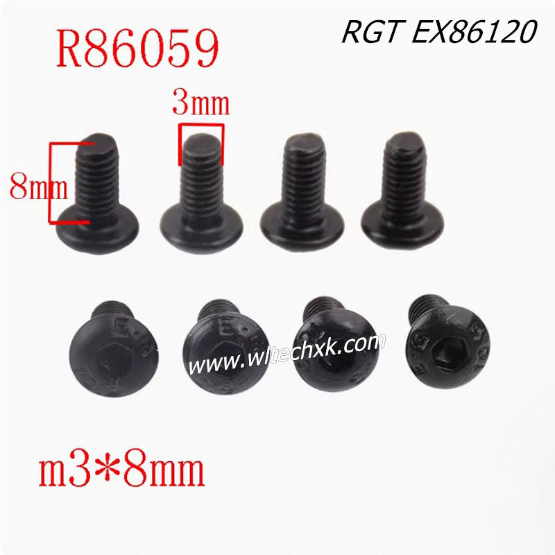 RGT EX86120 Upgrade Parts Tie Rod Seat Screw 8pieces R86059 