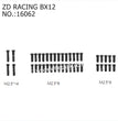 ZD Racing RX12 Parts M2.5x14 M2.5x8 M2.5x6 Screws 16062 