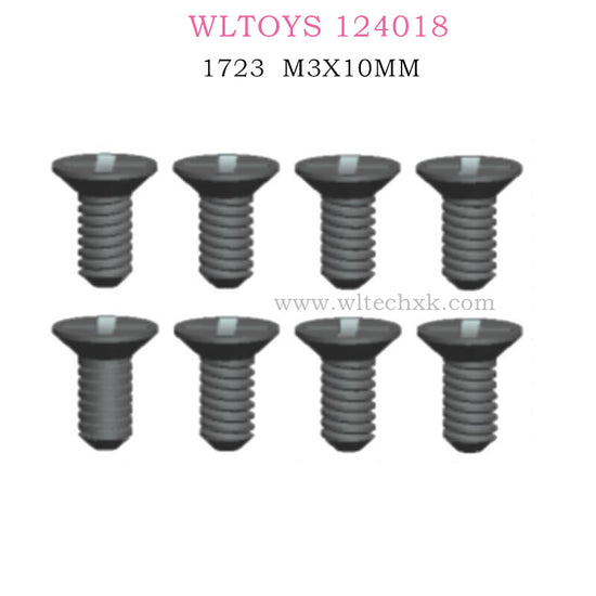 WLTOYS 124018 RC Car Original parts 1723 Cross countersunk screw M3X10MM