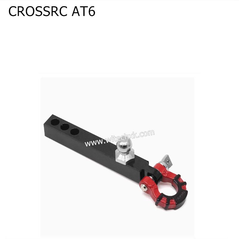CROSSRC AT6 Parts Metal Trailer Hook Ball Head + U Buckle Rescue Hook RED