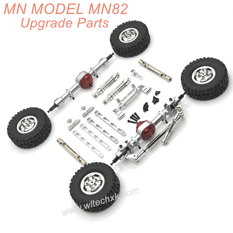 2-MN MODEL MN82 LC79 MN78 RC CAR Upgrade Metal Kits Silver