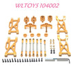 WLTOYS 104002 Swing Arm kit Upgrade 1/10 brushless 4WD Brushless 60km/h RC Car yellow