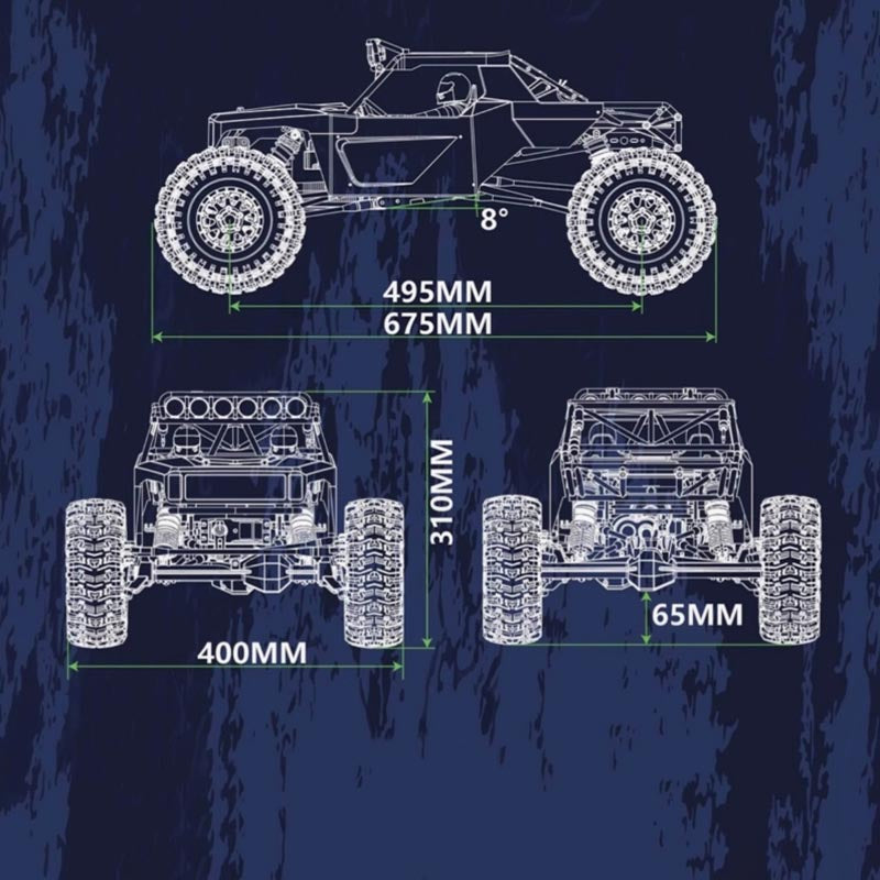 YIKONG YK4061 1/6 Simulation Electric Remote Control Waterproof Off-road Climbing Car SIZE