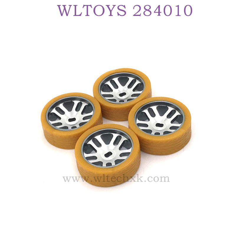 Upgrade parts of WLTOYS 284010 RC Car Metal Hub and Racing Tire yellow