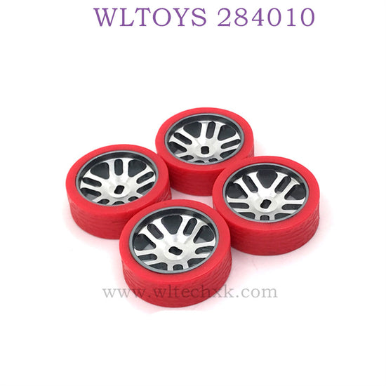 Upgrade parts of WLTOYS 284010 RC Car Metal Hub and Racing Tire red