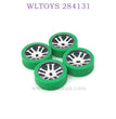 WLTOYS 284131 1/28 RC Car Upgrade Parts Metal Hub and Racing Tire green