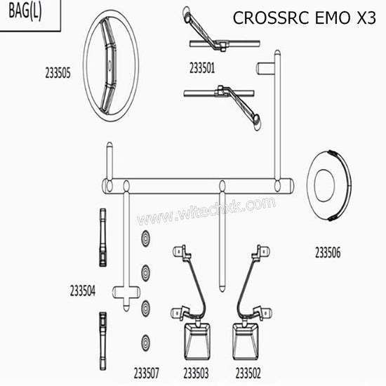 CROSSRC EMO X3 Parts Rearview Mirror Steering Wheel and Shift Lever CS-97401216