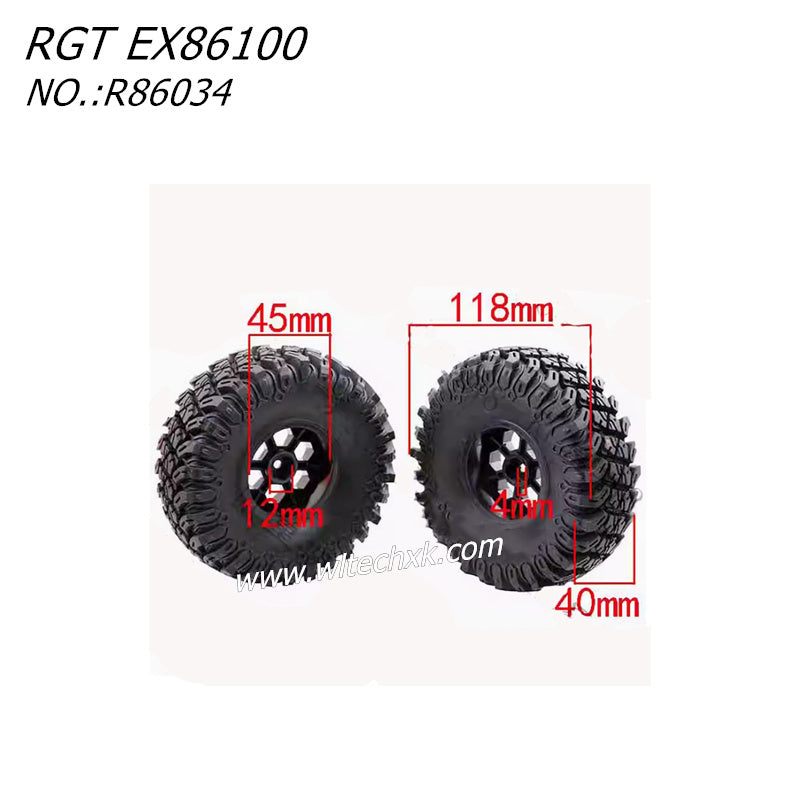 RGT EX86100 RC CAR Parts Tire 2pcs R86034 
