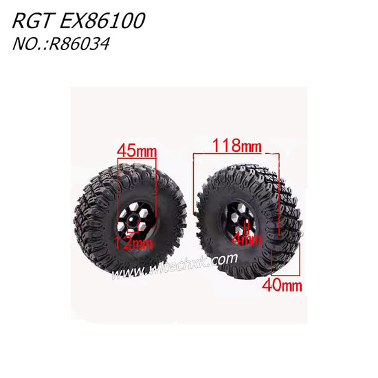 RGT EX86100 RC CAR Parts Tire 2pcs R86034 