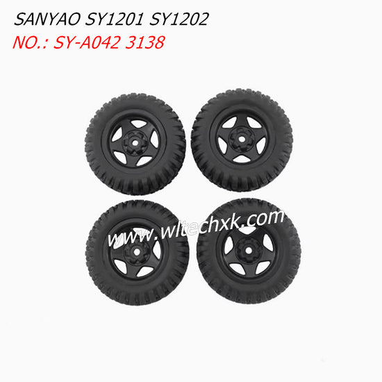 SANYAO SY1201 SY1202 Parts 70MM Tire Black 4PCS SY-A042 3138