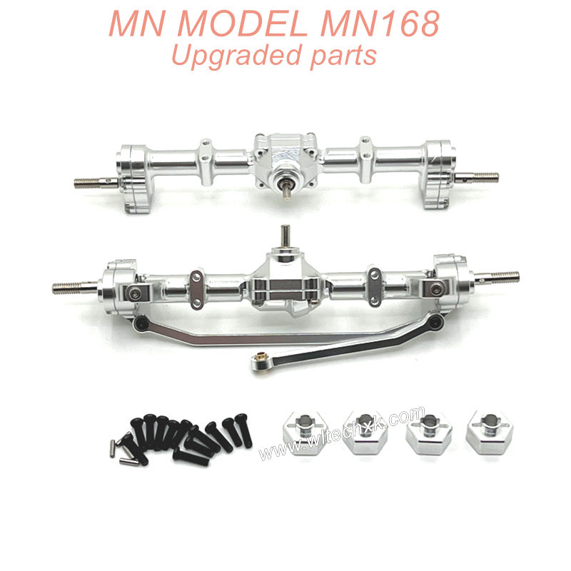 3-MN-Model-MN168-Upgrade-Metal-Front-And-Rear-Axle-Assembly-Silver