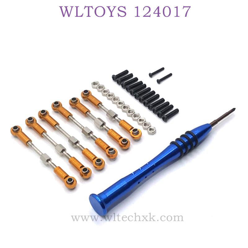Upgrade Part of WLTOYS 124017 RC Car Connect Rod gold
