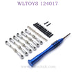 Upgrade Part of WLTOYS 124017 RC Car Connect Rod silver