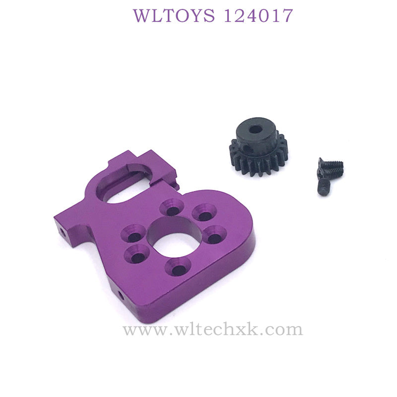 Upgrade Part of WLTOYS 124017 RC Car Motor Holder with Gear purple