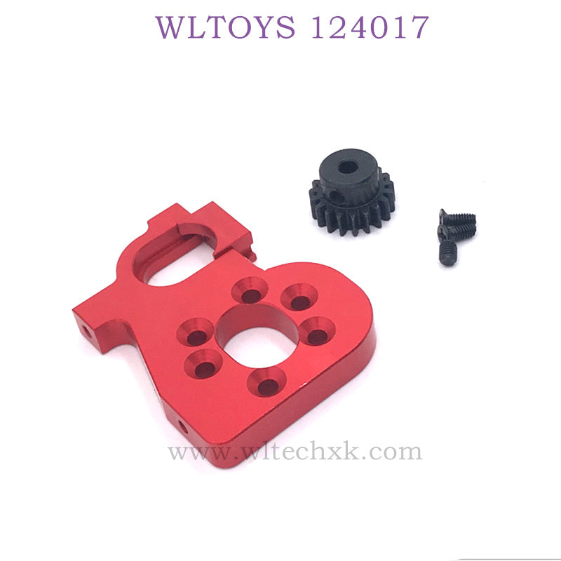 Upgrade Part of WLTOYS 124017 RC Car Motor Holder with Gear red