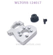 Upgrade Part of WLTOYS 124017 RC Car Motor Holder with Gear silver
