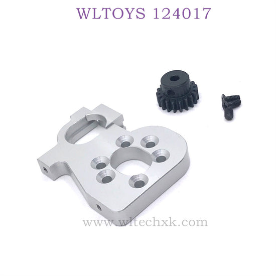 Upgrade Part of WLTOYS 124017 RC Car Motor Holder with Gear silver