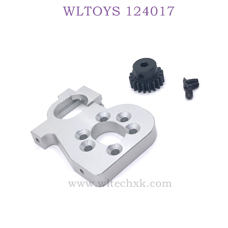 Upgrade Part of WLTOYS 124017 RC Car Motor Holder with Gear silver