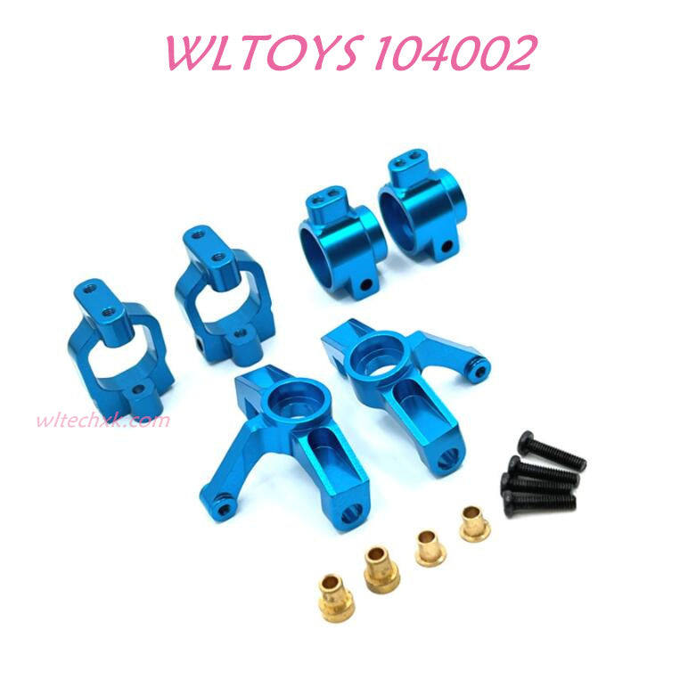 WLTOYS 104002 Front and Read Wheel Cup Upgrade 1/10 Brushless 60 km/h RC Car blue