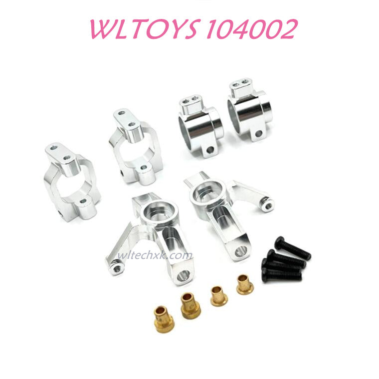 WLTOYS 104002 Front and Read Wheel Cup Upgrade 1/10 Brushless 60 km/h RC Car silver