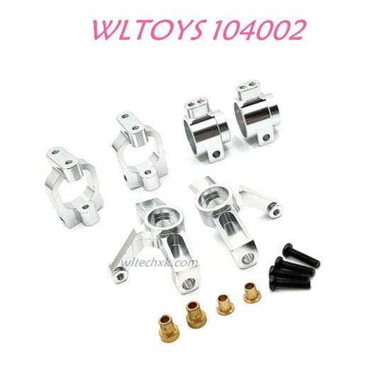 WLTOYS 104002 Front and Read Wheel Cup Upgrade 1/10 Brushless 60 km/h RC Car silver