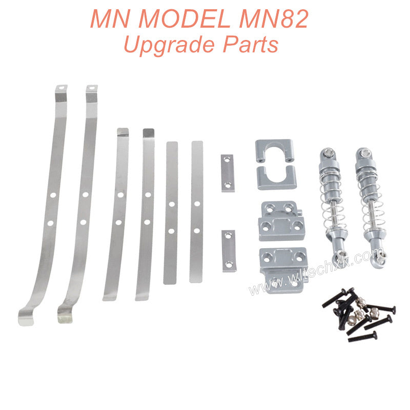 38-MN MODEL MN82 Upgrade Parts Metal Shock and Fixing seat Spring Silver