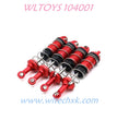 WLTOYS 104001 Front and Rear Spring shock absorber Upgrade 1/10 Brushless 45 km/h RC Car red