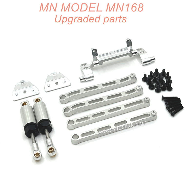 4-MN-Model-MN168-Upgrade-Metal-Shock-Car-Rod-Servo-Seat-Shock-Absorber-Bracket-Kit-Silver