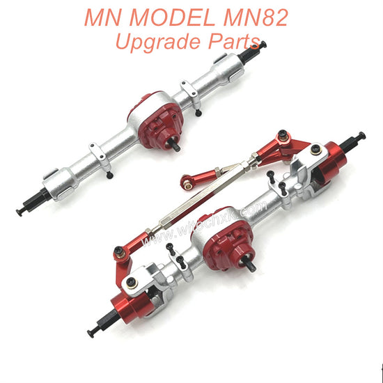 4-MN MODEL MN82 LC79 MN78 RC CAR Upgrade Parts Front and Rear Axle Assembly Red