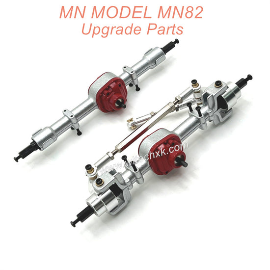4-MN MODEL MN82 LC79 MN78 RC CAR Upgrade Parts Front and Rear Axle Assembly Silver