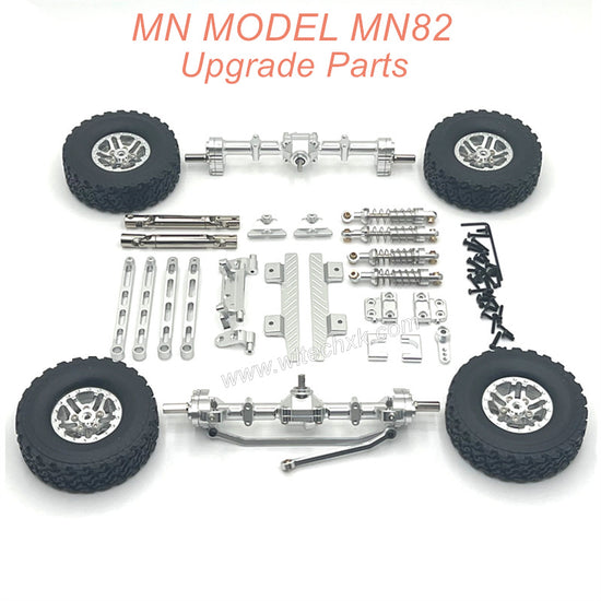 40-MN MODEL MN82 Upgrade Parts Shocks Transmittion Shaft Tires and Protect Plate Silver