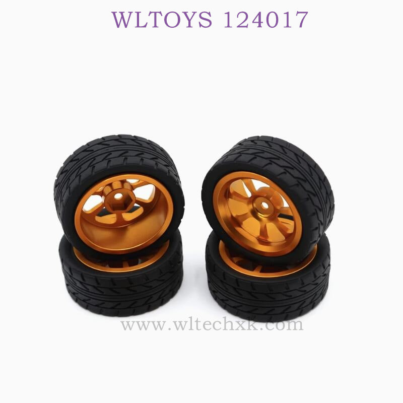 Upgrade Part of WLTOYS 124017 RC Car Wheel Metal Hub gold