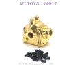 Upgrade Part of WLTOYS 124017 RC Car Metal Gearbox gold