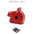 Upgrade Part of WLTOYS 124017 RC Car Metal Gearbox red