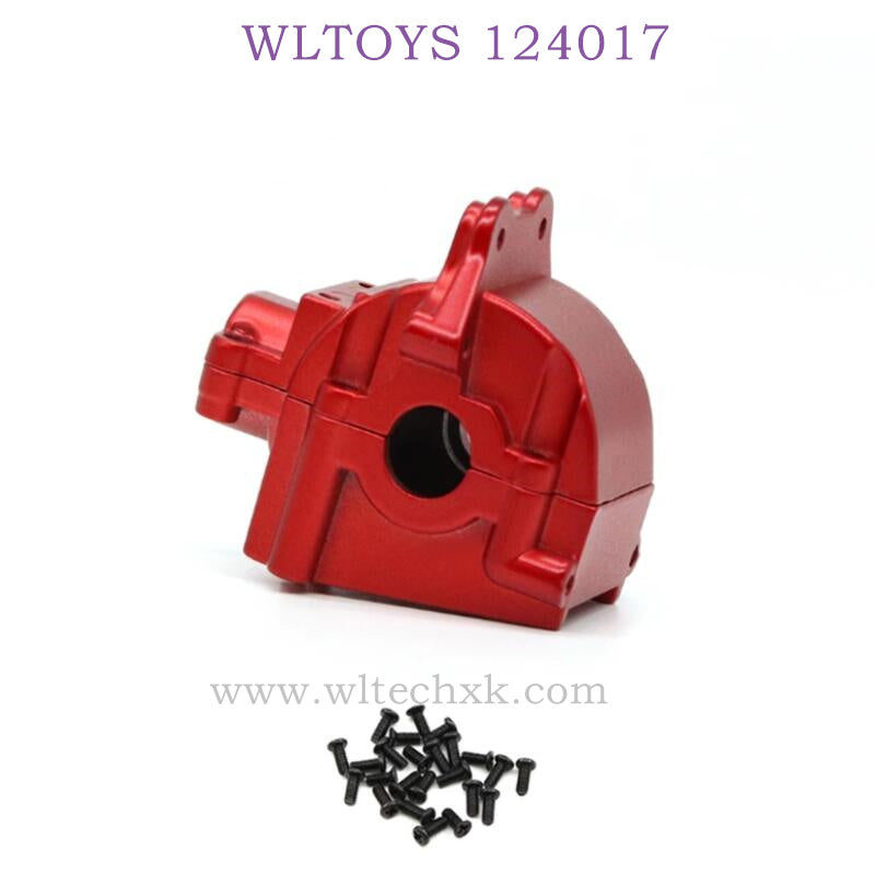 Upgrade Part of WLTOYS 124017 RC Car Metal Gearbox red