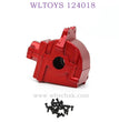 WLTOYS 124018 RC Car Upgrade parts Metal Gearbox red